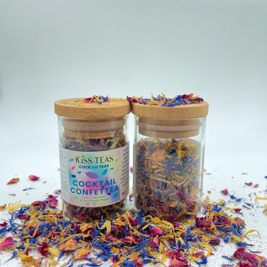 Colourful mix of Rose, Calendula and Cornflowers to make a natural confetti for decoration on platters, cocktails and table design